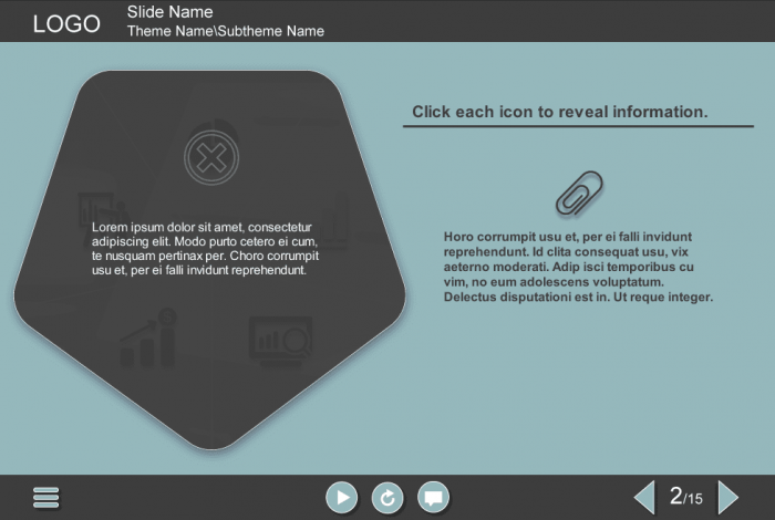Slide with Pentagon — eLearning Storyline Templates