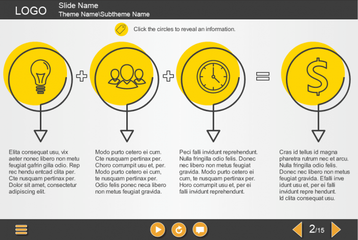 Yellow Buttons with Icons — Download Articulate Storyline Templates