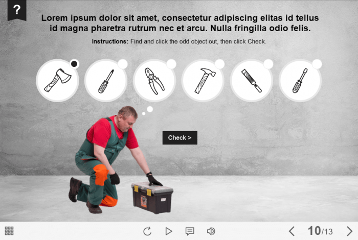 Cutout Worker Choosing Tool — eLearning Lectora Templates
