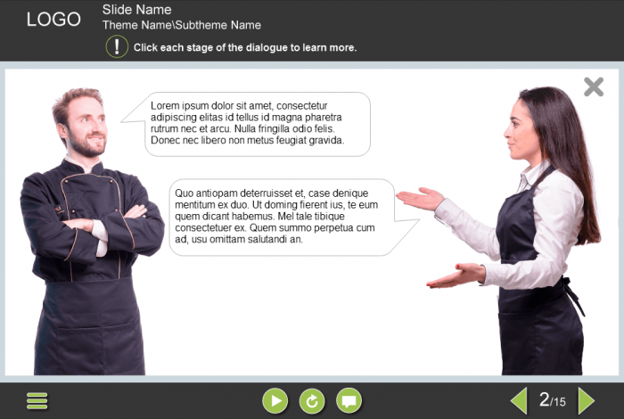 Dialogue between Colleagues — eLearning Lectora Templates