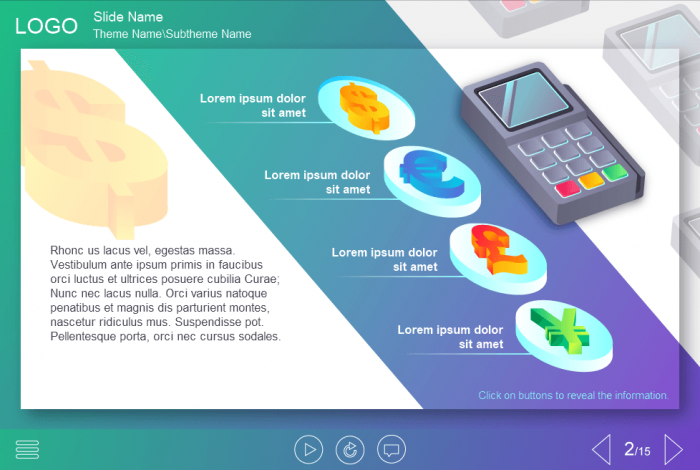 Currency Buttons — eLearning Lectora Templates