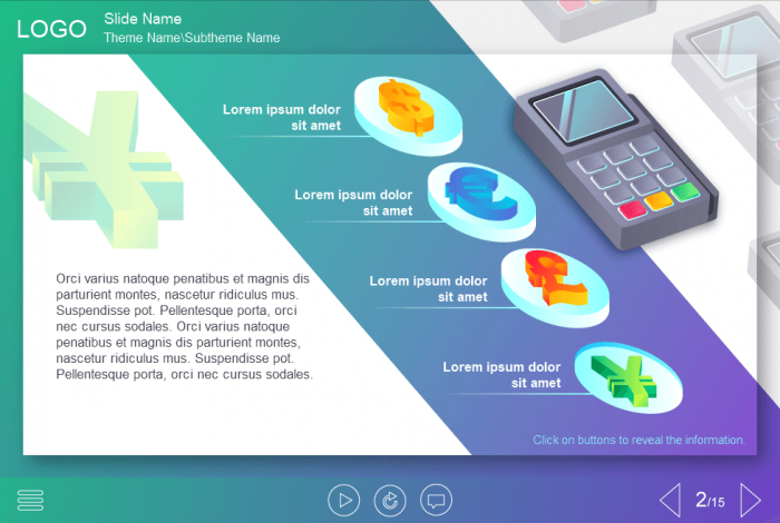 Currency Buttons — eLearning Lectora Publisher Templates