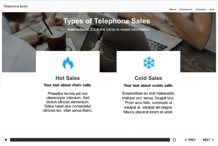 Two Iconic Buttons — eLearning Articulate Storyline Templates