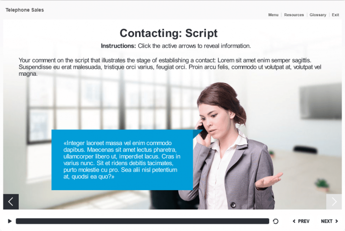 Cutout Young Lady Holding Phone Conversation — Download Articulate Storyline Templates