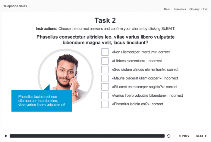 Multiple Choice Quiz — eLearning Storyline Templates