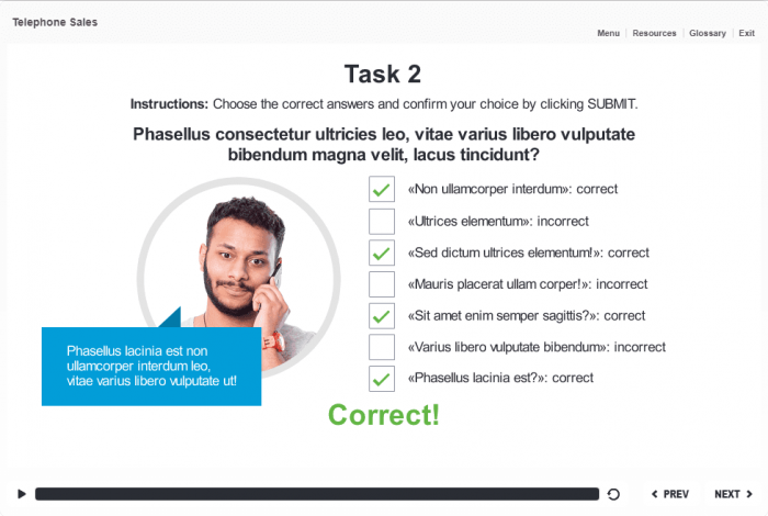 Multiple Choice Quiz — Articulate Storyline Template