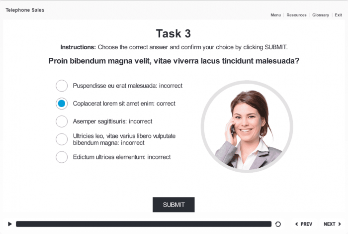 Single Choice Quiz — eLearning Storyline Templates