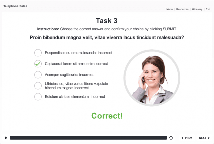 Single Choice Quiz — eLearning Articulate Storyline Templates
