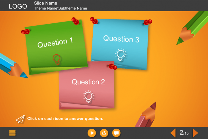 Colorful Stickers — eLearning Articulate Storyline Templates
