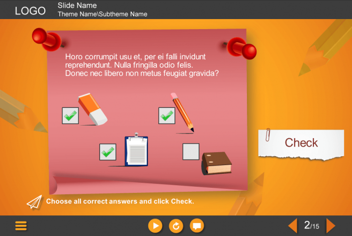 Choosing Correct Answer — eLearning Storyline Templates