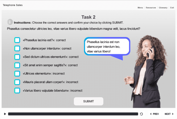 Multiple Choice Quiz — eLearning Storyline Templates