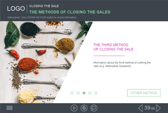 Effective Sales Course Starter Template for Food Industry — Trivantis Lectora-49241