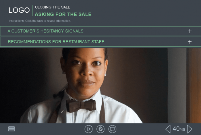 Effective Sales Course Starter Template for Food Industry — Trivantis Lectora-49242