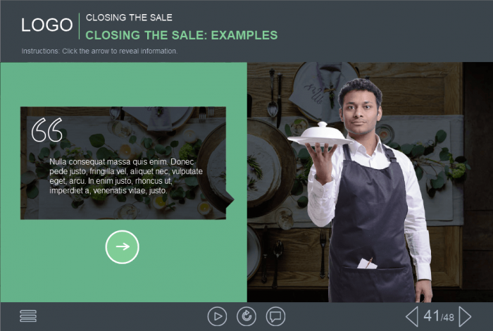 Effective Sales Course Starter Template for Food Industry — Trivantis Lectora-49244