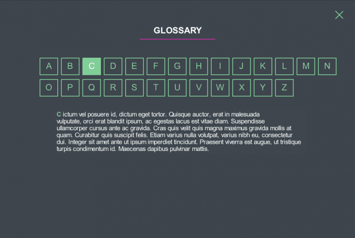 Glossary Slide — Articulate Storyline Template