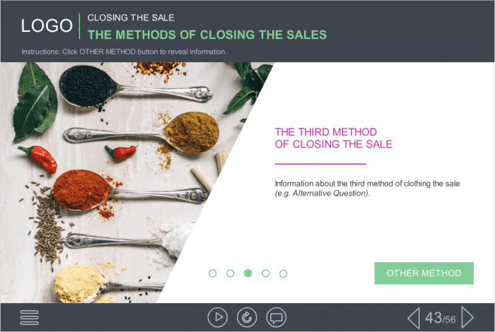 Effective Sales Course Starter Template for Food Industry — Articulate Storyline-49290