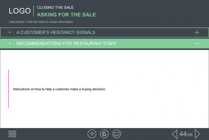 Effective Sales Course Starter Template for Food Industry — Articulate Storyline-49292