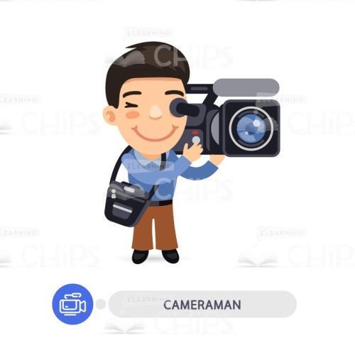 Smiling Cameraman Vector Character-0