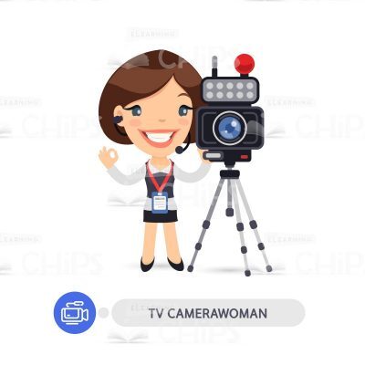 TV Camerawoman Vector Character-0