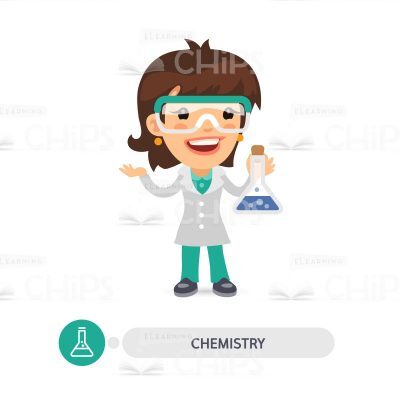 Female Chemist Vector Character-0