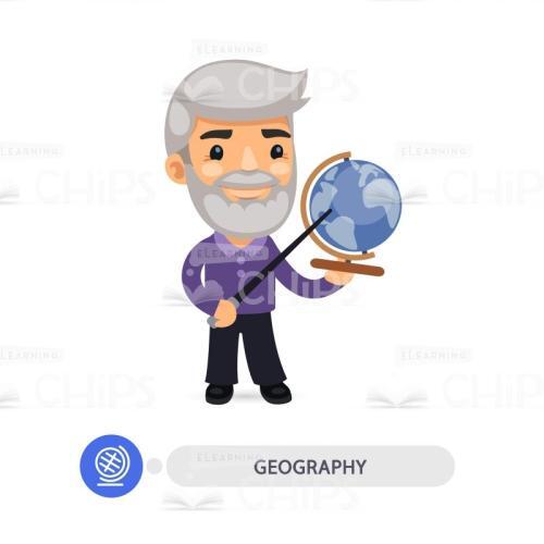 Geography Teacher Holding Globe Vector Character-0