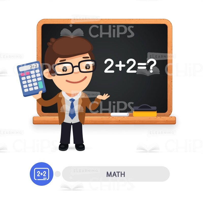 Handsome Math Teacher Vector Character-0