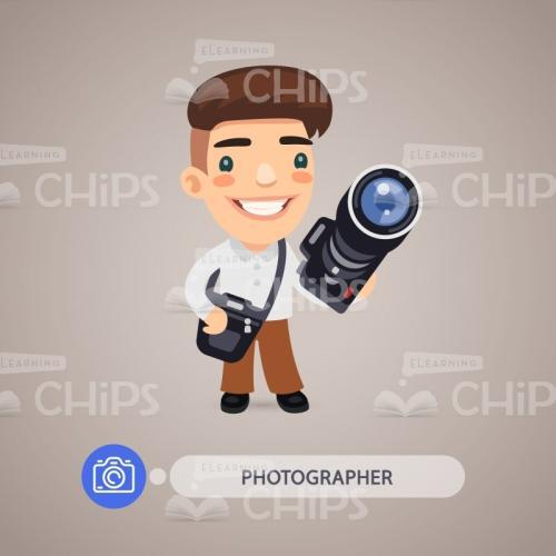Cheerful Photographer Vector Character-0