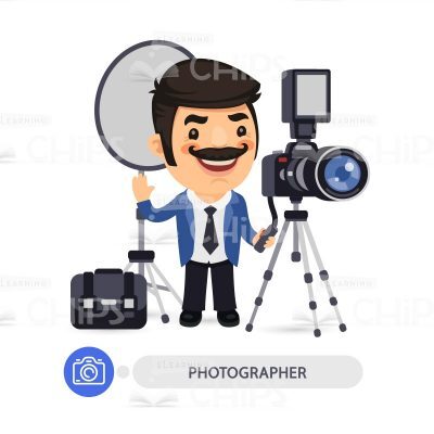 Professional Photographer Vector Character-0