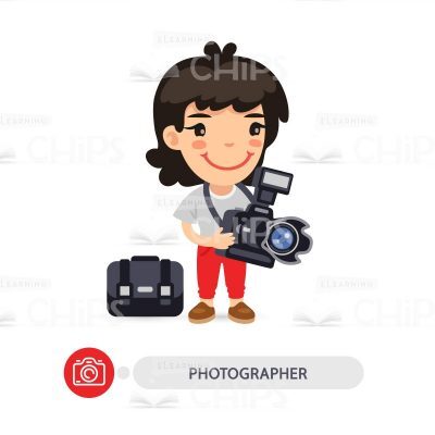 Female Photographer Vector Character-0