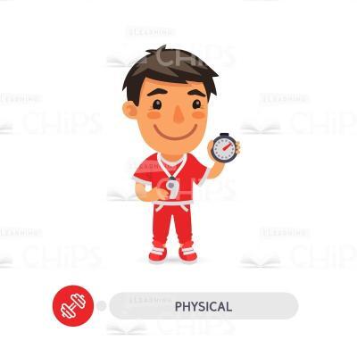 Physical Training Coach Vector Character-0