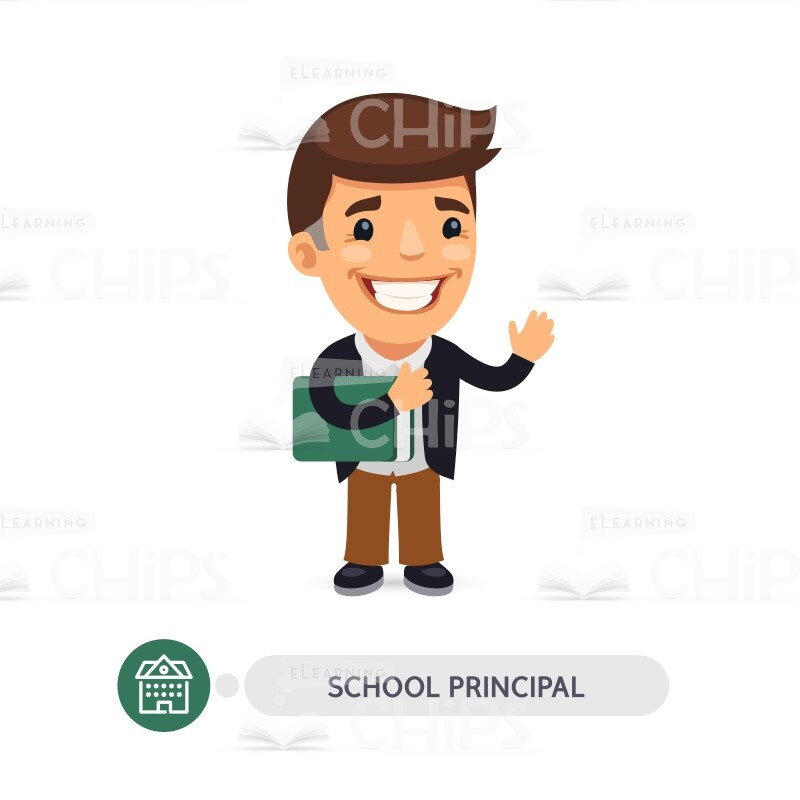School Boy With Book Vector Character-0