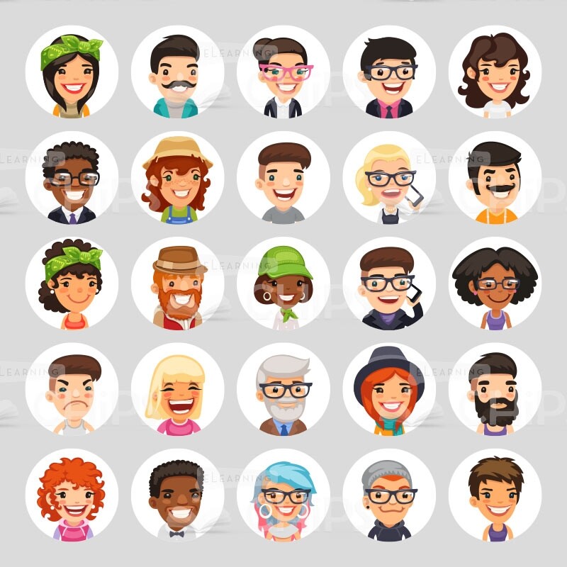 25 Handsome Avatars — Vector Characters Set-0