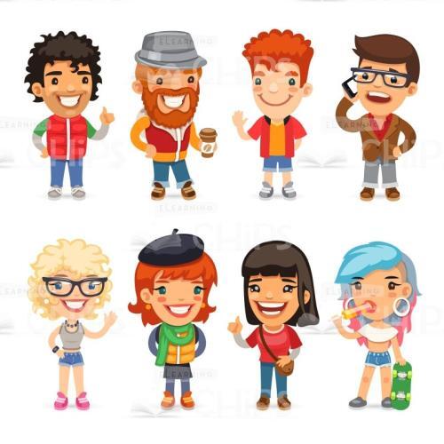 Handsome Young Vector Characters Set-0