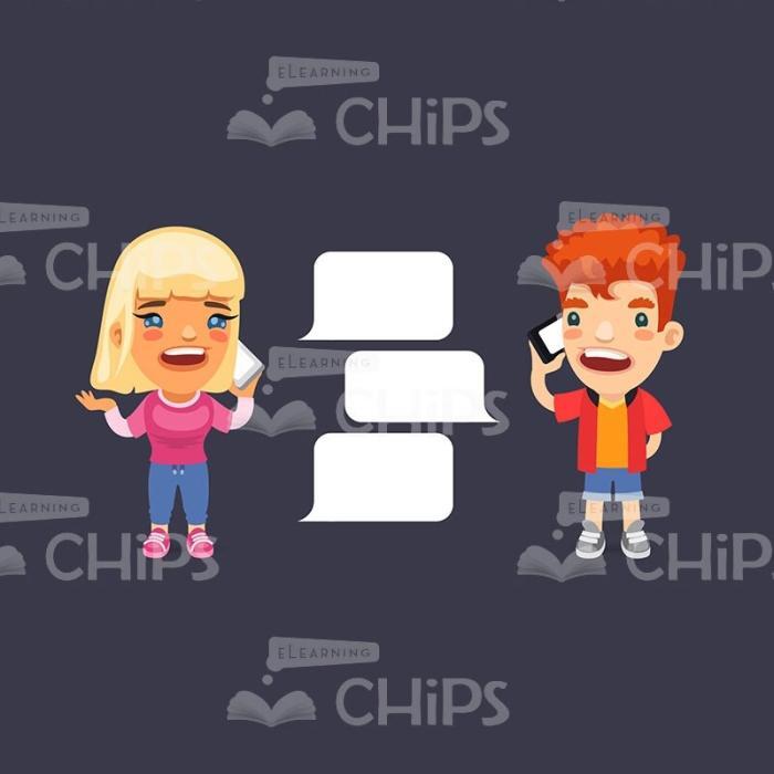 Vector Characters with Speech Bubbles Set-49882