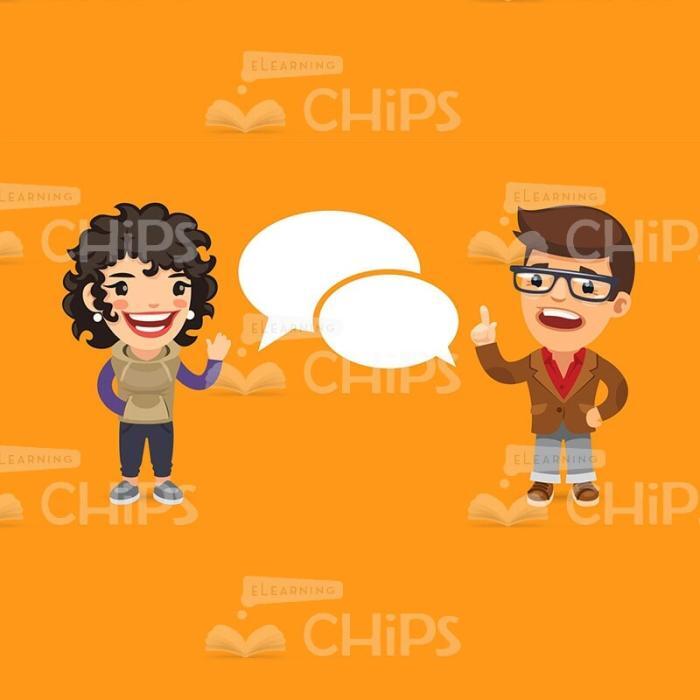 Vector Characters with Speech Bubbles Set-49884