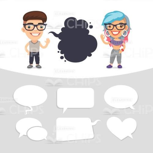 Couple of Nice Students Vector Characters Set-0