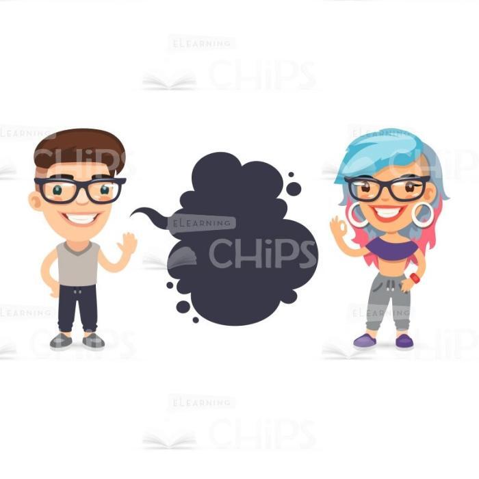 Couple of Nice Students Vector Characters Set-49891
