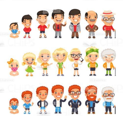 People at Different Ages Vector Character Set-0