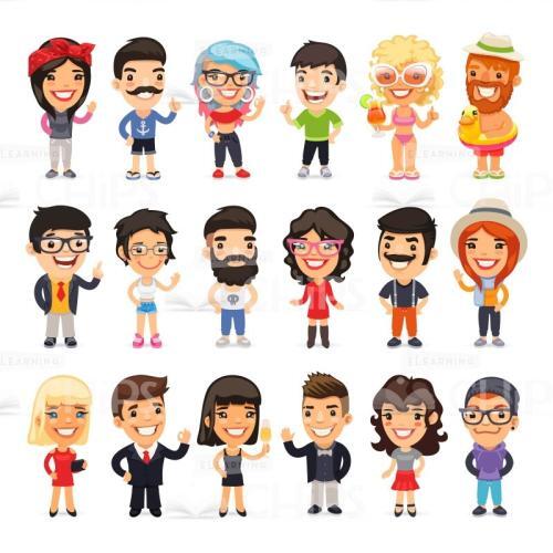 Cheerful People Vector Character Package-0