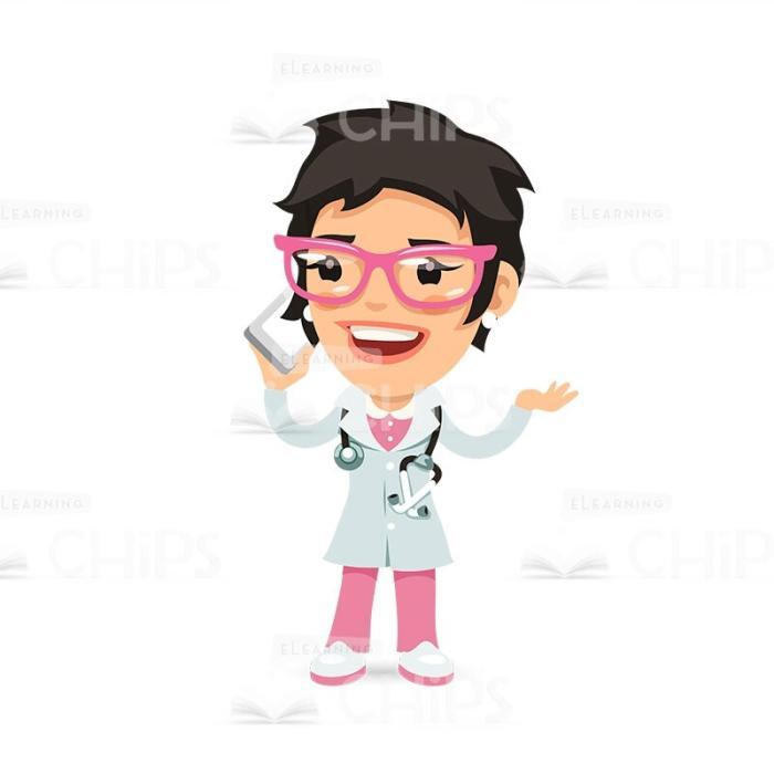 50 Flat Cartoon Doctors — Vector Character Package -50231