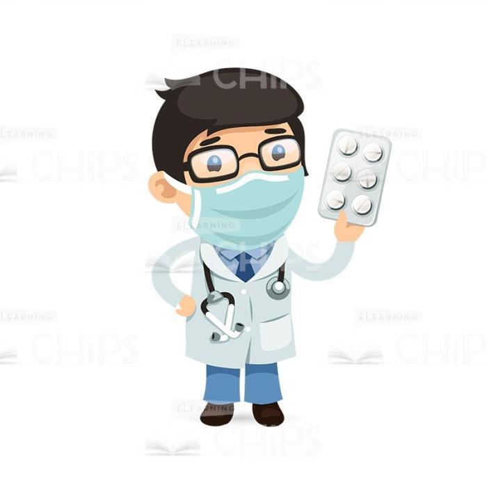 50 Flat Cartoon Doctors — Vector Character Package -50257