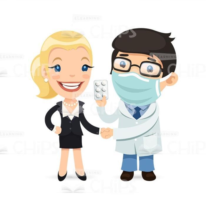 50 Flat Cartoon Doctors — Vector Character Package -50259