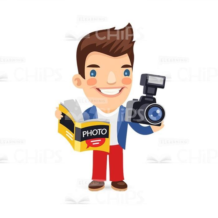 50 Flat Cartoon Cameramen — Vector Character Package -50279