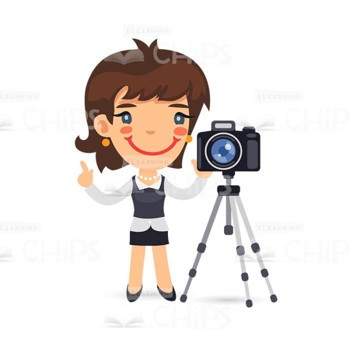 50 Flat Cartoon Cameramen — Vector Character Package -50280