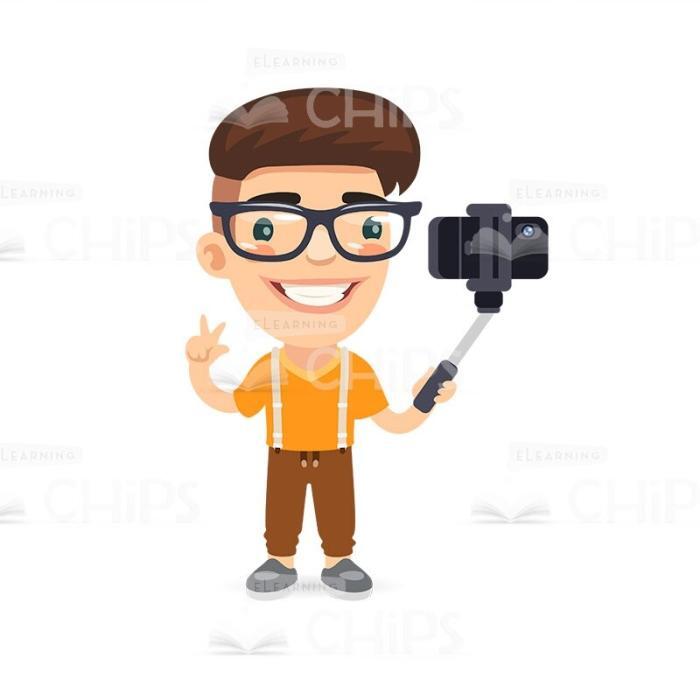50 Flat Cartoon Cameramen — Vector Character Package -50290