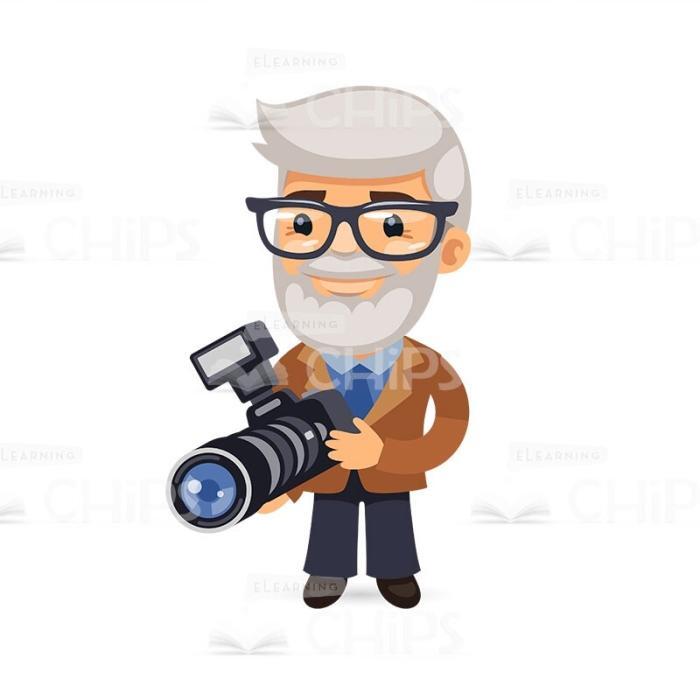 50 Flat Cartoon Cameramen — Vector Character Package -50289