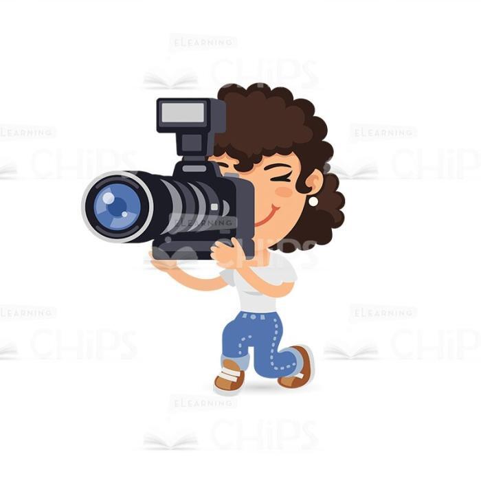 50 Flat Cartoon Cameramen — Vector Character Package -50299