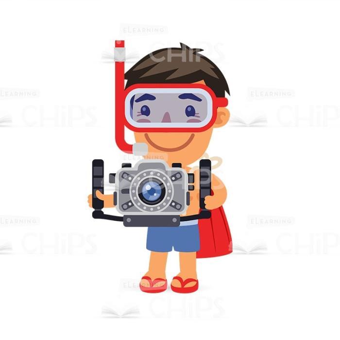 50 Flat Cartoon Cameramen — Vector Character Package -50302