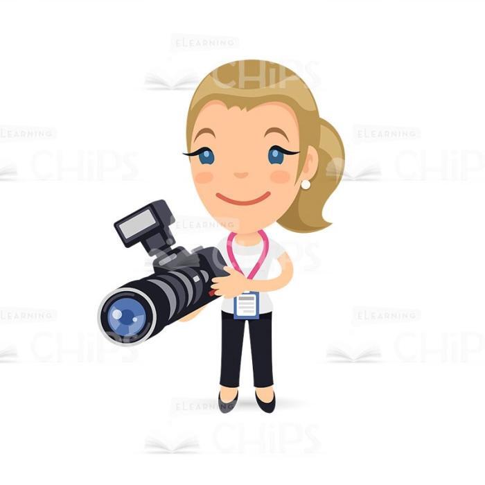 50 Flat Cartoon Cameramen — Vector Character Package -50310