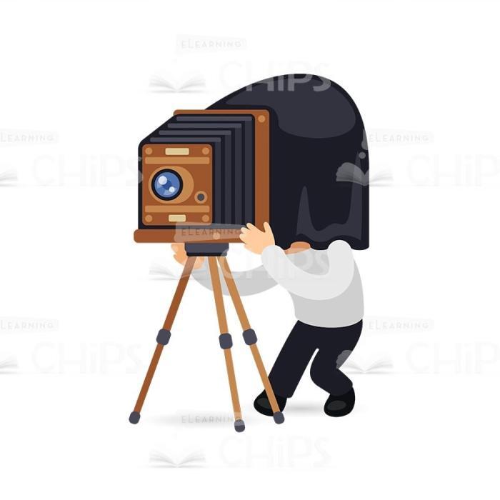 50 Flat Cartoon Cameramen — Vector Character Package -50322